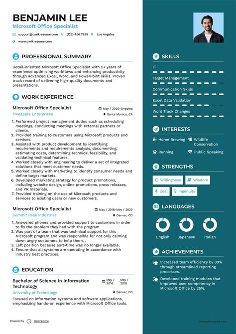 10+ Microsoft Office Specialist Resume Samples & Templates for 2025