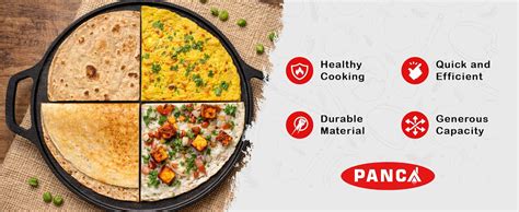 Buy PANCA Pre-Seasoned Cast Iron Dosa Tawa 30 cm | Heavy Roti/Chapati ...