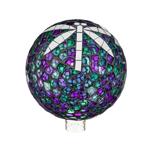 10" Mosaic Glass Gazing Ball, Dragonfly