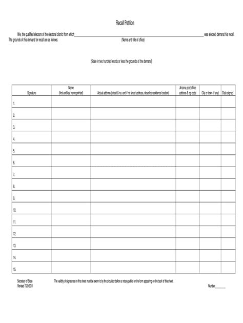 2011-2026 Form AZ SOS Recall Petition - Fill Out, Sign & Share Online ...