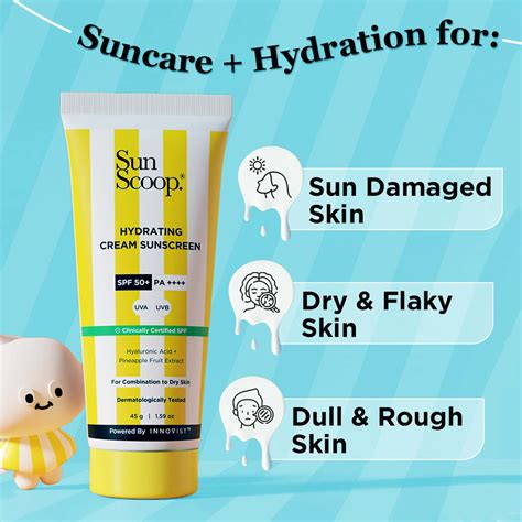 Buy SUNSCOOP HYDRATING SUNSCREEN | SPF 50+, PA++++ | MINERAL OIL ...