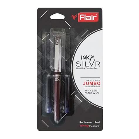 FLAIR Inky Series Silver Liquid Ink Fountain Pen Blister Pack | Free 2 ...