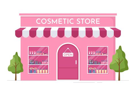 Cosmetics Store with Girl Skincare, Cosmetic, Perfume, Makeup and Beauty Products Choice in in ...