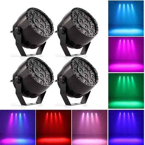 LED Stage Light Lamp RGBW PAR Lights 12pcs LEDs 12W Sound-Activated ...