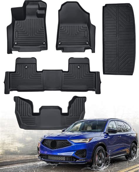 for Acura MDX Floor Mats 2024 2023 2022 1st 2nd & 3rd Row Cargo Liners ...