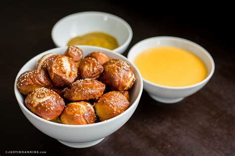 Soft Pretzel Bites Recipe with Cheddar Cheese Dip
