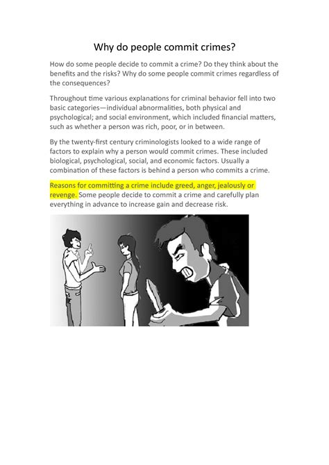 Why do people commit crimes - By the twenty-first century criminologists looked to a wide range ...