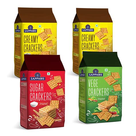 Sapphire Assorted Crackers 350g - Pack of 4 ((2 Creamy + 1 Sugar +1 ...