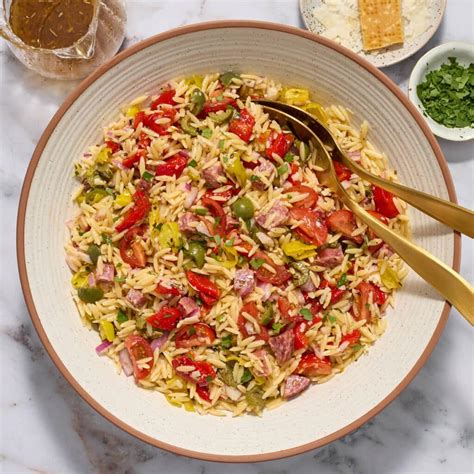 Italian Orzo Salad with Tangy Italian Dressing - Crumb Top Baking
