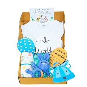 The Baby First Box New Born Newborn Bundle: Onesie, Muslin Swaddle ...