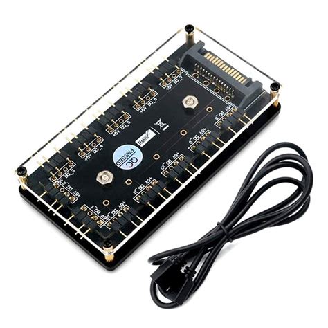 HLT 12 Way 5V 3 Pin ARGB HUB RGB LED Splitter Hub with PMMA Case and ...