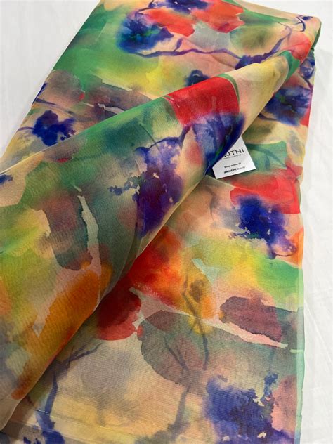 Buy printed organza fabric online : printed fabrics online – Akrithi