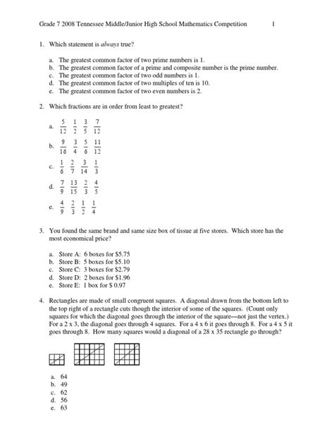 Image result for Class 7 Math Test