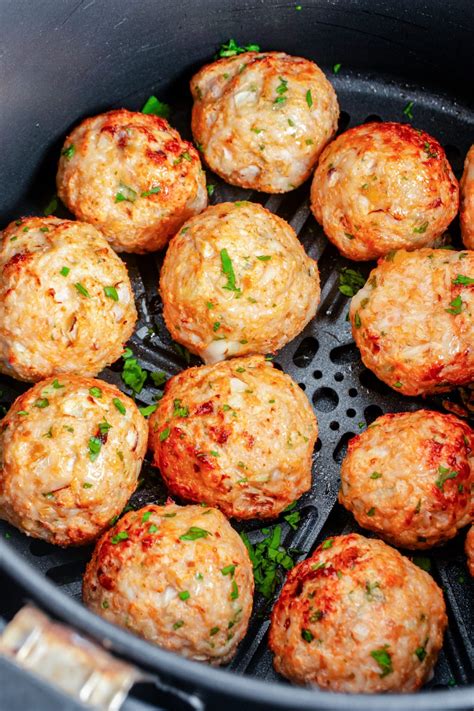 AIR FRYER CHICKEN MEATBALLS - Tasty Air Fryer Recipes