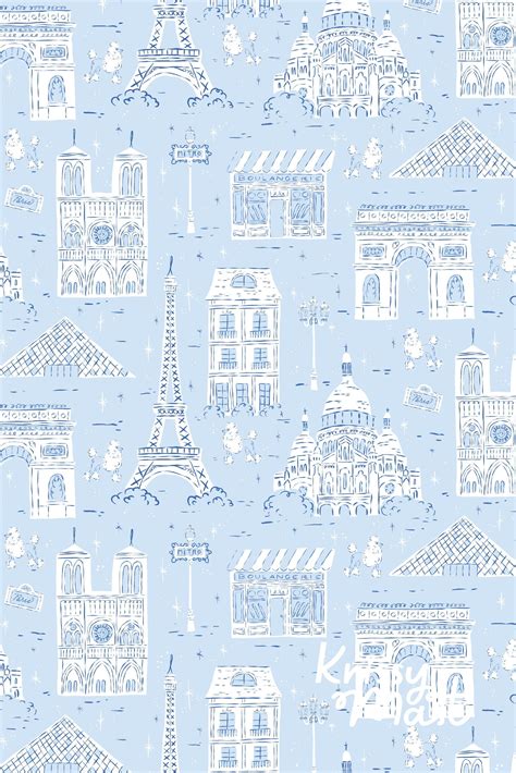 Paris Sparkle Poodles Map Pattern in 2024 | Surface pattern design ...