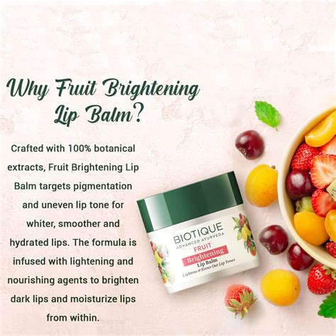 Biotique Fruit Brightening Lip Balm, 12 gm Price, Uses, Side Effects ...