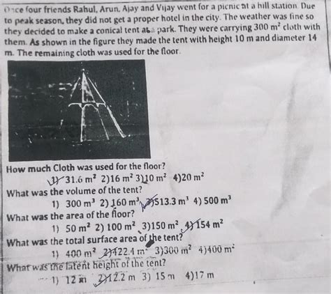 Once four friends Rahul, Arun, Ajay and Vijay went for a picnic at a ...