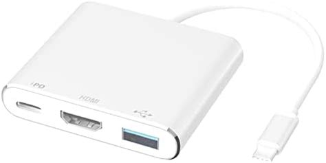 USB C to HDMI Adapter SIVXNEM Thunderbolt 3 to HDMI 4K@30Hz USB3.0 60W ...