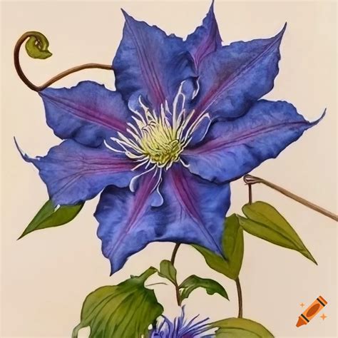 Clematis Flower Drawing