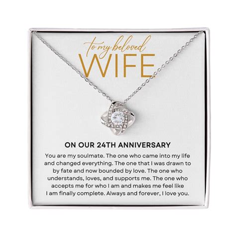 Wife on Our 24th Anniversary Necklace Gift From Husband, Twenty Fourth ...