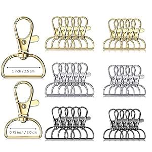 30 Pieces Swivel Clasps Lanyard Snap Hooks 3 Colors Keychain Clip Hooks ...