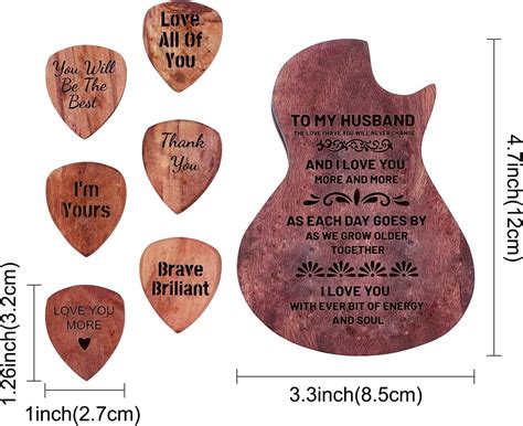 Buy SUPERDANT Guitar Wooden Picks Box Guitar Pick Organizer for Husband ...