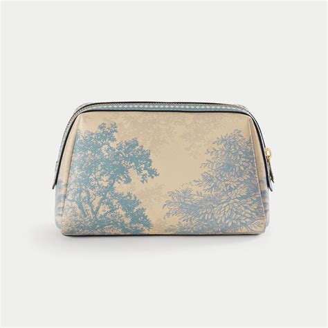 Blue Varena Faux Leather Vanity Pouch - Small