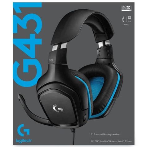 Logitech G431 7.1 Headphones, Surround Sound Gaming Headset with DTS,