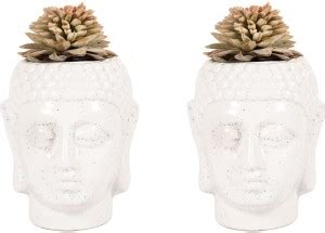 Lasaki Buddha Head Ceramic Pot for Table,Office,Indoor, Outdoor,Plants ...