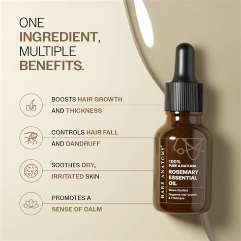 100% Pure Rosemary Essential Oil for Hair Growth & Scalp Care | Bare ...