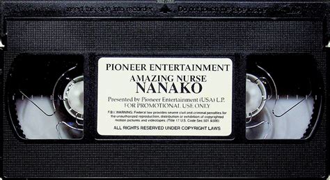 Amazing Nurse Nanako Promotional VHS Pioneer Geneon 2000 : Pioneer ...
