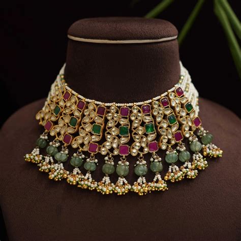 Kundan Choker Necklace & Polki Choker Necklace