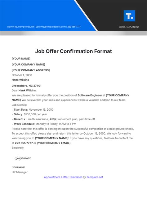 Appointment Letter Format For Job - Infoupdate.org