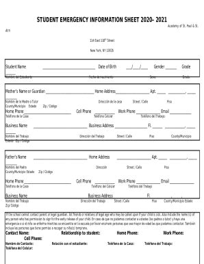 Student NameDate of Birth//Gender Grade Doc Template | pdfFiller