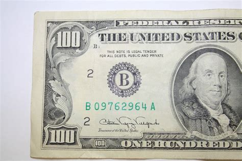 1990 Hundred Dollar Bill Vintage Small Head Design 100 note FRB New ...