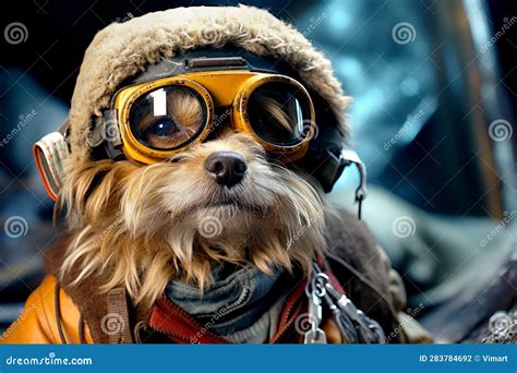 Funny Dog in Ski Mask on Ski Resort Background Stock Illustration ...