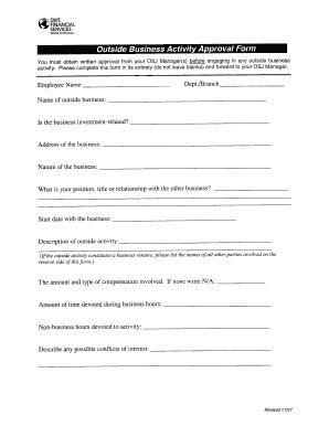 Outside Business Activity Approval Form - Swsfinancialcom - Fill and ...