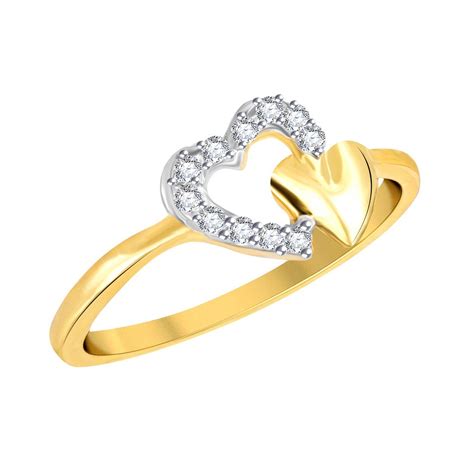 Buy Vidhi Jewels Gold Plated Bonded Hearts Brass Finger Ring for Women ...