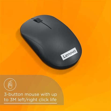 Lenovo 130 Wireless Wireless Ambidextrous Optical Mouse with Bluetooth ...