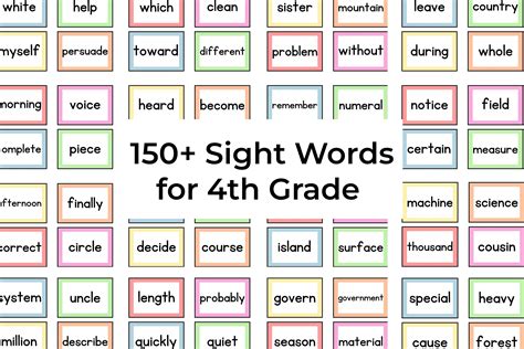 Sight Word Flashcards Printable/4th Grade Flash Cards Printable