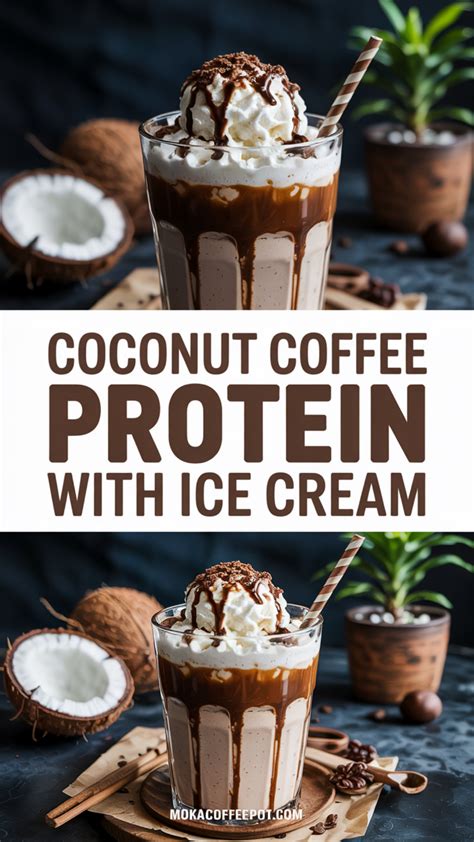 Coconut Coffee Protein Shake with Ice Cream Recipe