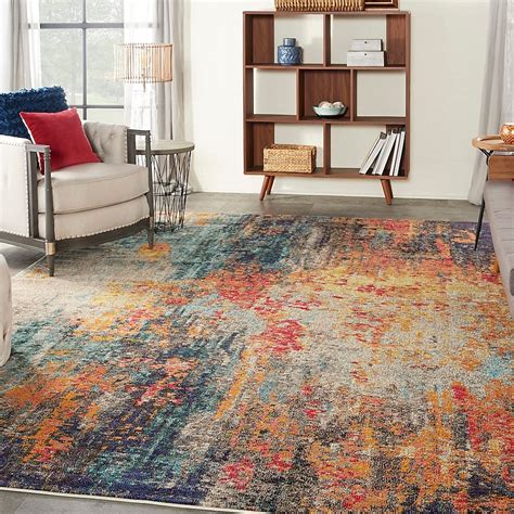 Nourison Celestial 9 X 12 (ft) Multicolor Indoor Abstract Area Rug ...