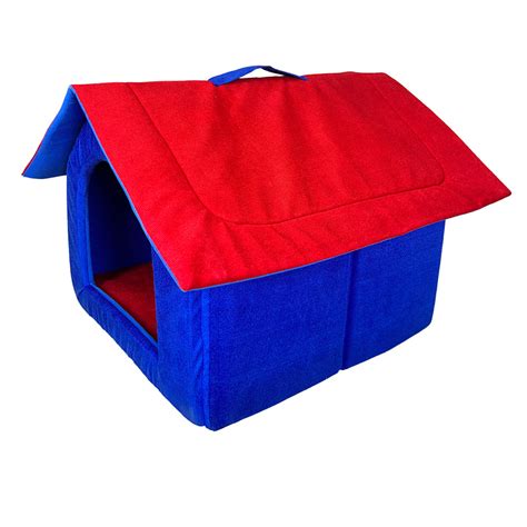 Tails Nation Puppy House For Your Furry Friend Blue & Red 63x52x57cm A
