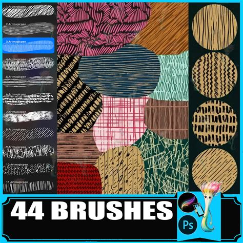 ArtStation - 44 Artistic Line & Hand-Drawn Texture Brushes for ...