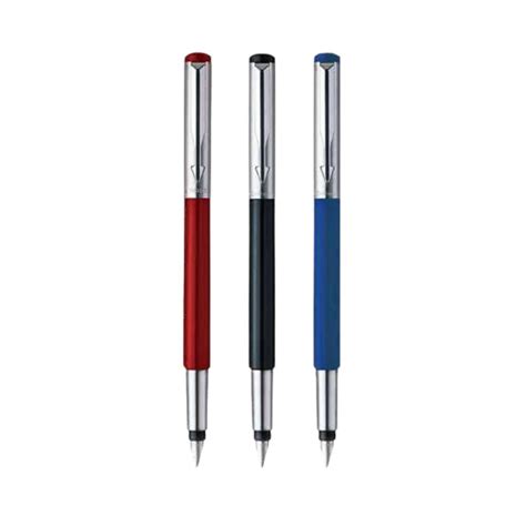 PARKER, Fountain Pen - VECTOR Metallix | Chrome Trim | With Ink Bottle ...