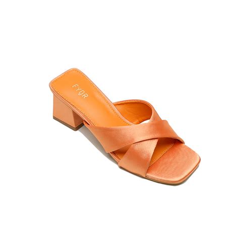 Women's Orange | Kitten Heel Sandal | XJD 01 CARSO – Fyor India