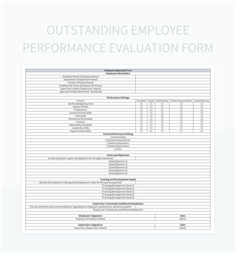 Image result for Employee Performance Evaluation Form Template