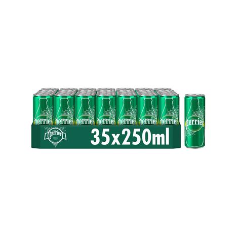 Perrier Sparkling Natural Mineral Water Cans 250 ml (30 Pack Of Cans ...
