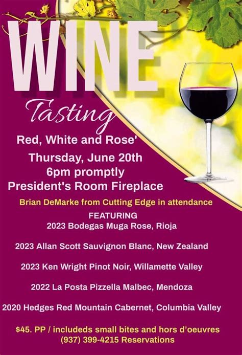 SCC Wine Tasting “Red, White, & Rosé”, 2315 Signal Hill Rd, Springfield ...