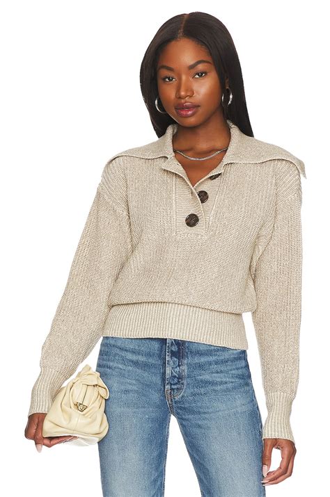 Varley Audrey Knit Polo Sweater in Olive Sand | REVOLVE